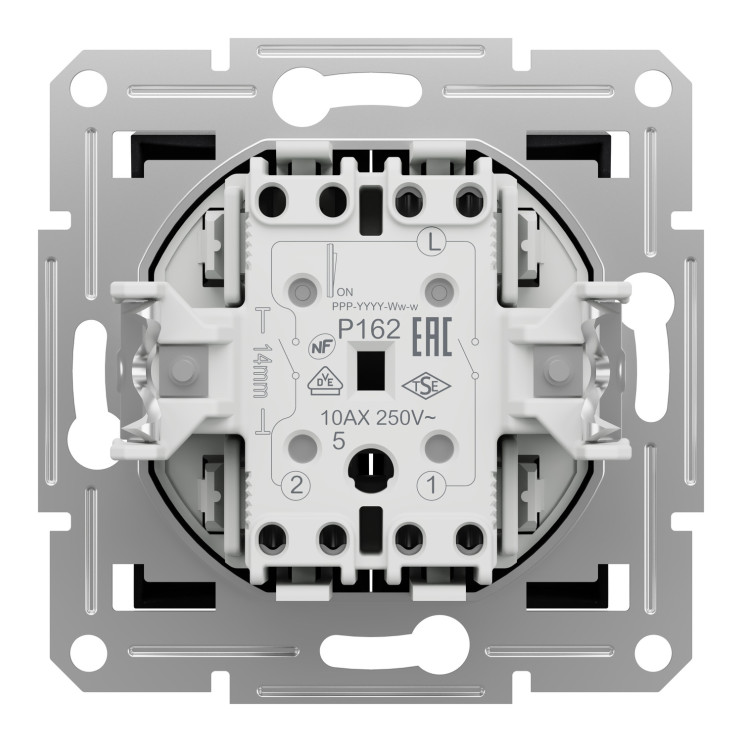 Выключатель двухклавишный самозажимной Schneider Electric Asfora, антрацит - Новаторстрой - фото 2