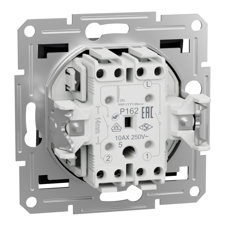 Выключатель двухклавишный самозажимной Schneider Electric Asfora, антрацит - Новаторстрой - фото 4