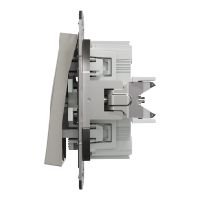 Вимикач двоклавішний самозатискний Schneider Electric Asfora, бронза