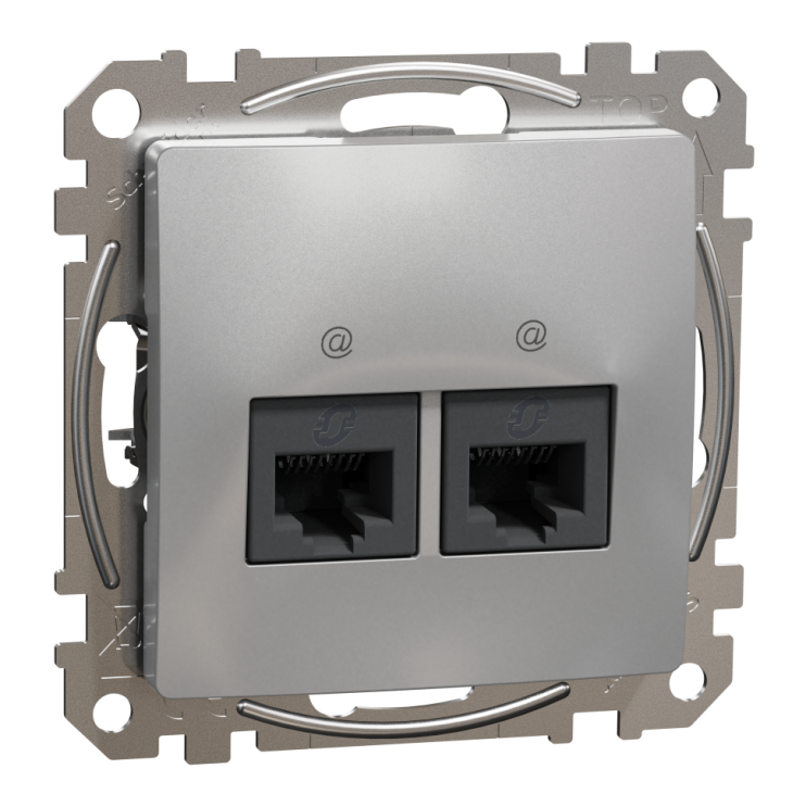 Розетка сетевая Schneider Electric Sedna Design&Elements, 2xRJ45 CAT6 UTP, PRO (алюминий) Киев в Киеве - Новаторстрой - фото 3