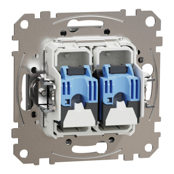 Розетка сетевая Schneider Electric Sedna Design&Elements, 2xRJ45 CAT6 UTP, PRO (алюминий) Киев в Киеве - Новаторстрой - фото 4