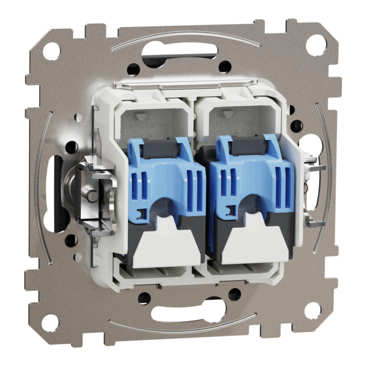 Розетка мережна Schneider Electric Sedna Design&Elements, 2xRJ45 CAT6 UTP, PRO (антрацит) - Новаторбуд - фото 4
