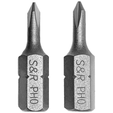 Бита S&R PH0 x 25 мм S2 (2 шт)