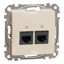 Розетка сетевая Schneider Electric Sedna Design&Elements, 2xRJ45 CAT6 UTP, PRO (бежевая)