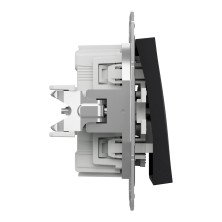 Выключатель одноклавишный самозажимной Schneider Electric Asfora, антрацит