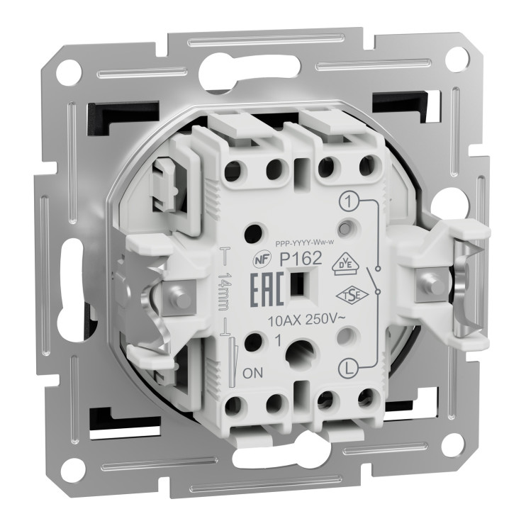 Выключатель одноклавишный самозажимной Schneider Electric Asfora, антрацит - Новаторстрой - фото 3