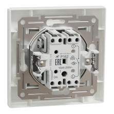 Вимикач одноклавішний самозатискний Schneider Electric Asfora, білий