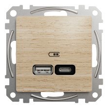 USB розетка Schneider Electric Sedna Design&Elements А+С, берёза