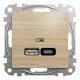 USB розетка Schneider Electric Sedna Design&Elements А+С, берёза Киев