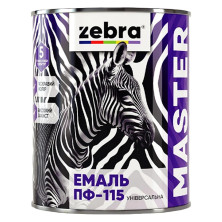 Емаль універсальна Zebra Master ПФ-115 темно-коричнева 1288 М88 (2,6 кг)