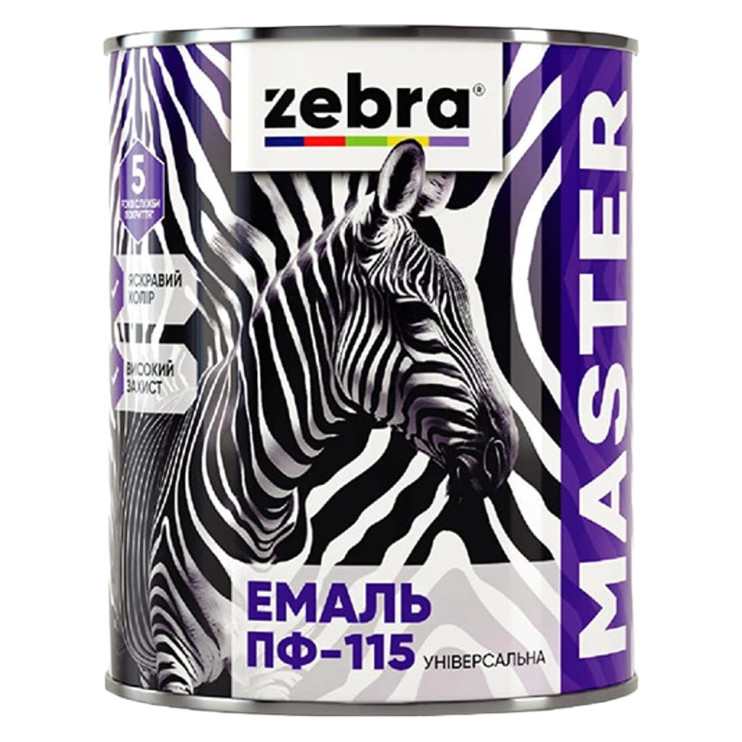 Эмаль универсальная Zebra Master ПФ-115 темно-коричневая 1288 М88 (2,6 кг) - Новаторстрой - фото 1