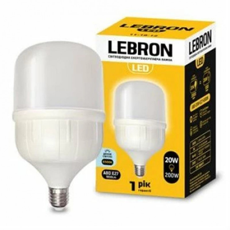 Лампа світлодіодна Lebron LED L-A80 E27 6500K 20W 1800Lm Київ у Києві - Новаторбуд - фото 1