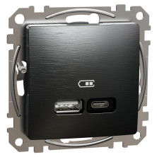 USB розетка Schneider Electric Sedna Design&Elements А+С, матовый титан
