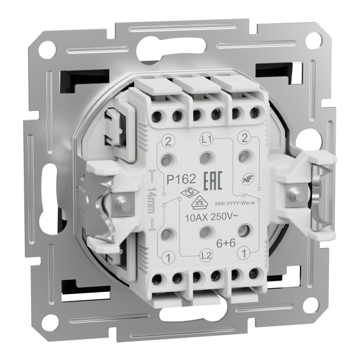 Двухклавишный переключатель самозажимной Schneider Electric Asfora, антрацит Киев в Киеве - Новаторстрой - фото 4