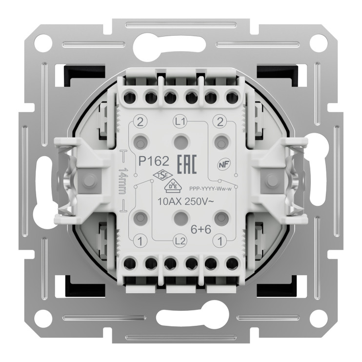 Двухклавишный переключатель самозажимной Schneider Electric Asfora, антрацит Киев в Киеве - Новаторстрой - фото 2