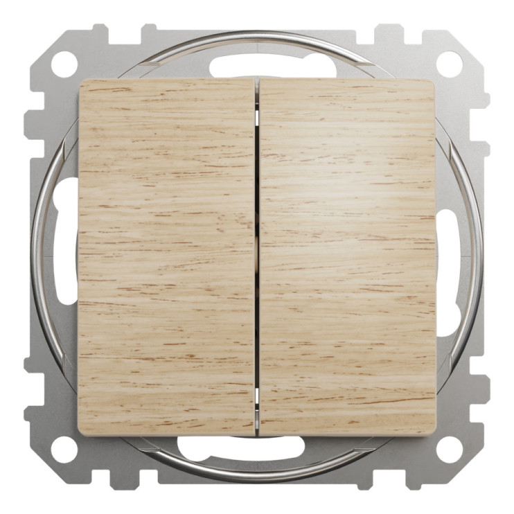 Двоклавішний перемикач Schneider Electric Sedna Design&Elements, береза - Новаторбуд - фото 1