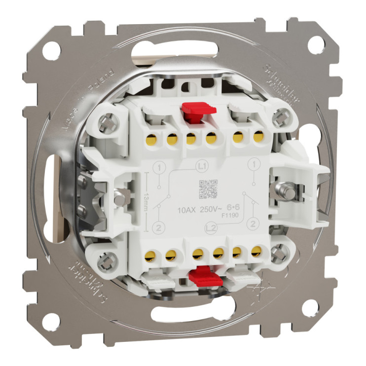 Двоклавішний перемикач Schneider Electric Sedna Design&Elements, береза - Новаторбуд - фото 2