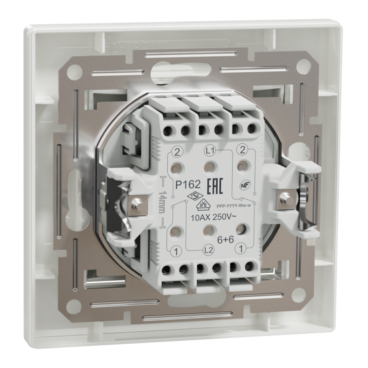 Двухклавишный переключатель самозажимной Schneider Electric Asfora, белый Киев в Киеве - Новаторстрой - фото 4