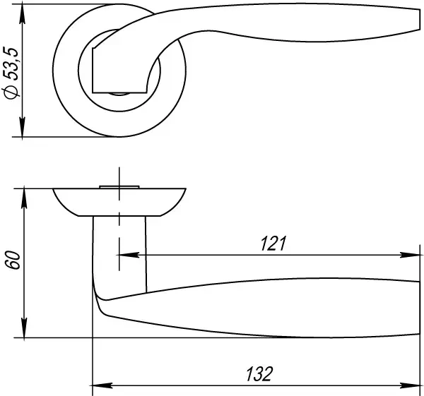 Ручка дверна BOSTON TL SN/CP-3 матовий нікель/хром Київ у Києві - Новаторбуд - фото 2