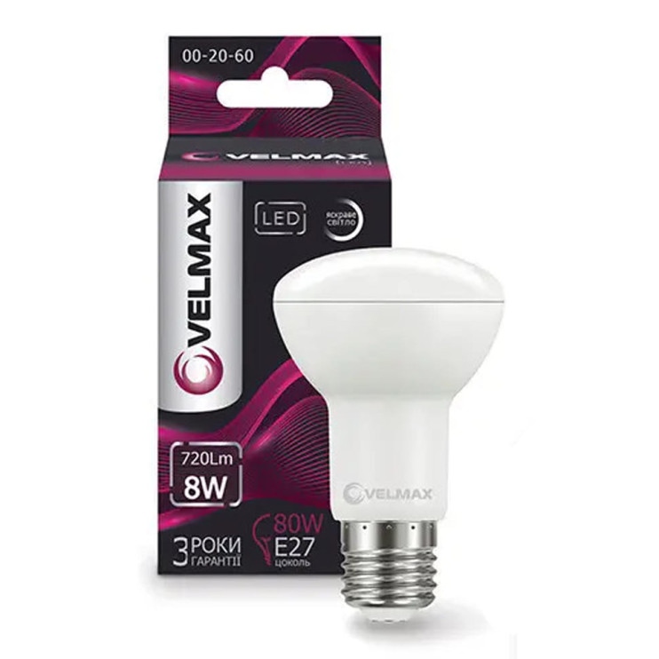 Лампа світлодіодна LED Velmax V-R63 8W 4100K 720Lm Київ у Києві - Новаторбуд - фото 1