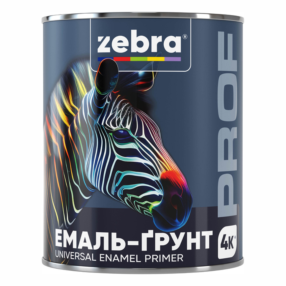 Грунт-емаль універсальний Zebra Prof 1118 018P темно-сірий (2,5 кг